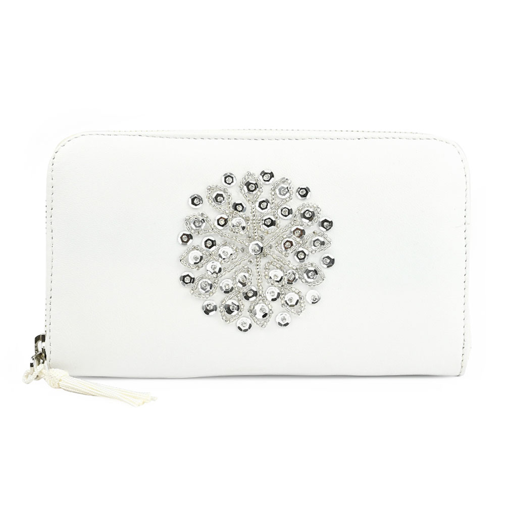 長財布 ラウンドファスナー レディース cocomorocco ビーズ 刺繍 雑貨