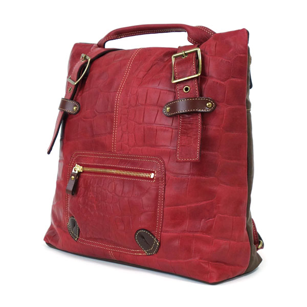 リュックサック デイパック レディース a4 クロコダイル型押し レザー 本革 デイバッグ innocent Sac イノセントサック 日本製 リュックサック デイパック レディース a4 クロコダイル型押し レザー
