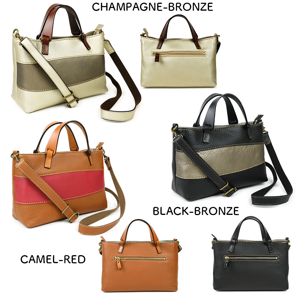 2Wayバッグ ショルダーバッグ ハンドバッグ レディース スクエア型 コンパクト 姫路レザー 本革 innocent Sac イノセントサック 角底 日本製 国産 女性用 婦人用 横長ワイド 両煽りポケット innocent Sac イノセントサック 2wayショルダーバッグ ハンドバッグ