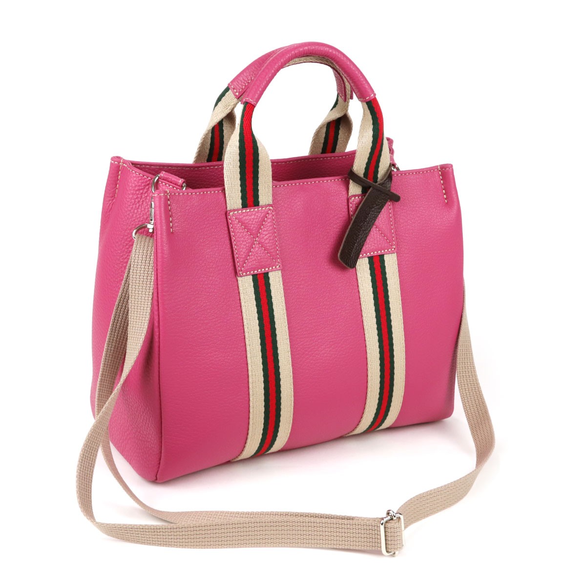 ショルダーバッグ 2Wayバッグ ハンドバッグ スクエア 角底 イタリアン