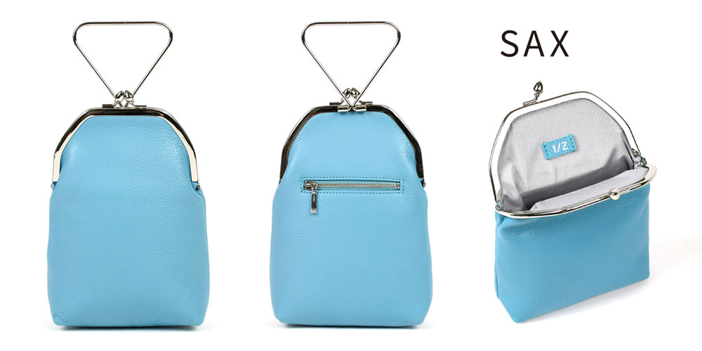 がま口バック＆がま口ポーチ 楽天市場】がま口バッグ 持ち手付き 1/2HALF 日本製 シュリンクレザー