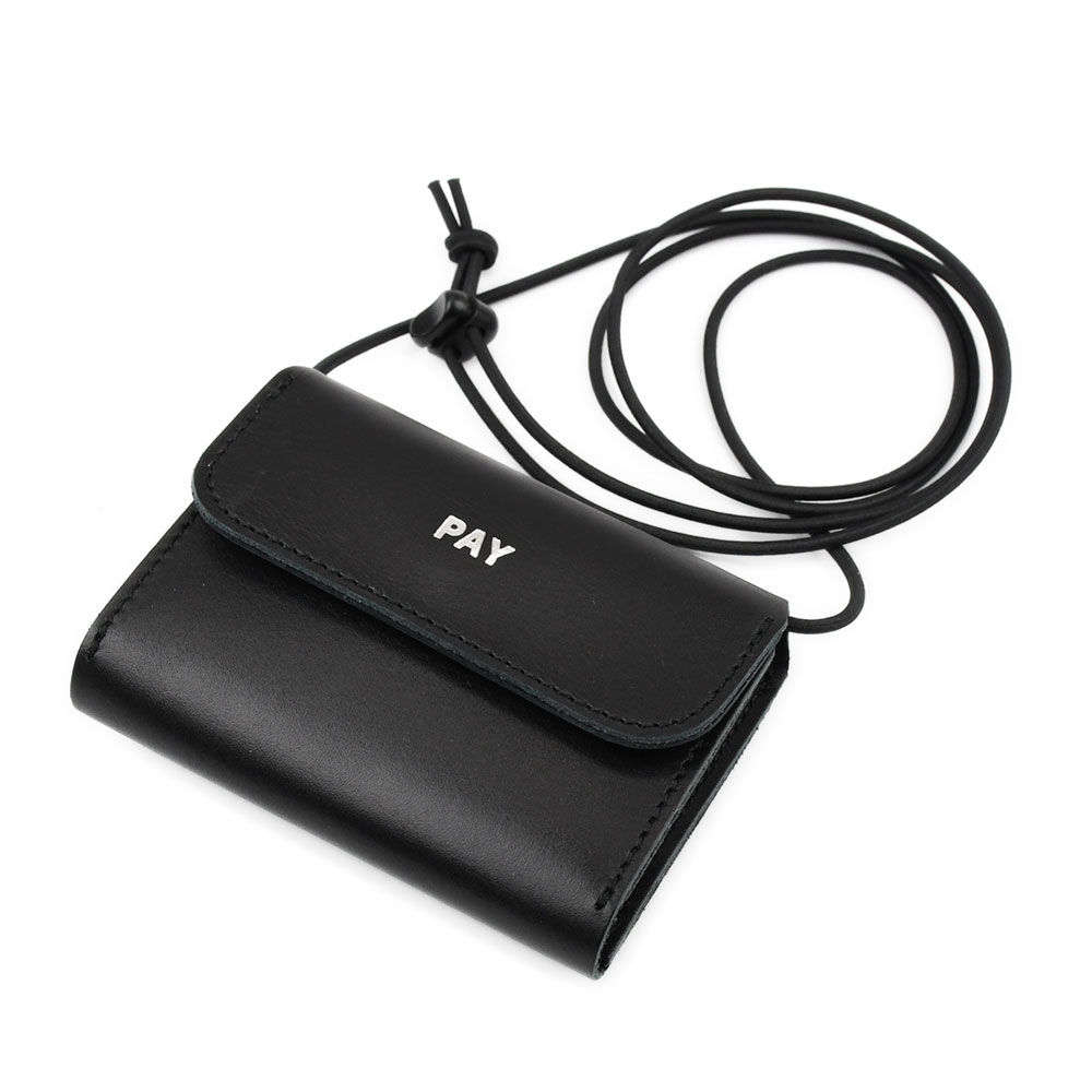 はっ水レザー コンパクト 財布 三つ折り ストラップ付き コインホルダー Pay 1/2HALF カードが入る お札が入る 小銭入れ 日本製 本革 斜め... 1/2 HALF ブラック系/グリーン系/ブラウン系