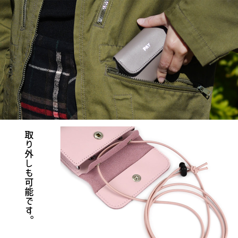 1/2 HALF はっ水レザー コンパクト 財布 三つ折り ストラップ付き