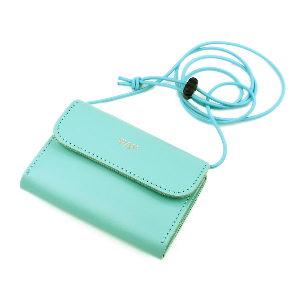 はっ水レザー コンパクト 財布 三つ折り ストラップ付き コインホルダー Pay 1/2HALF カードが入る お札が入る 小銭入れ 日本製 本革 斜め... 1/2 HALF ブラック系/グリーン系/ブラウン系