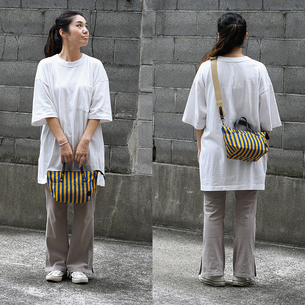 ミニトートバッグ ミニショルダーバッグ 2way 斜め掛け ストライプ le