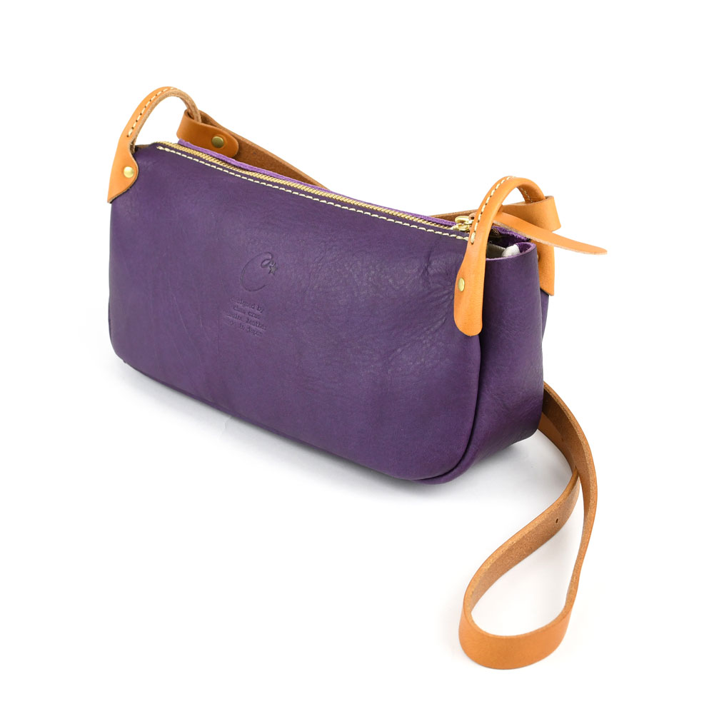 Cham（チャム） ショルダーバッグ 横長 ファスナー サコッシュ 日本製