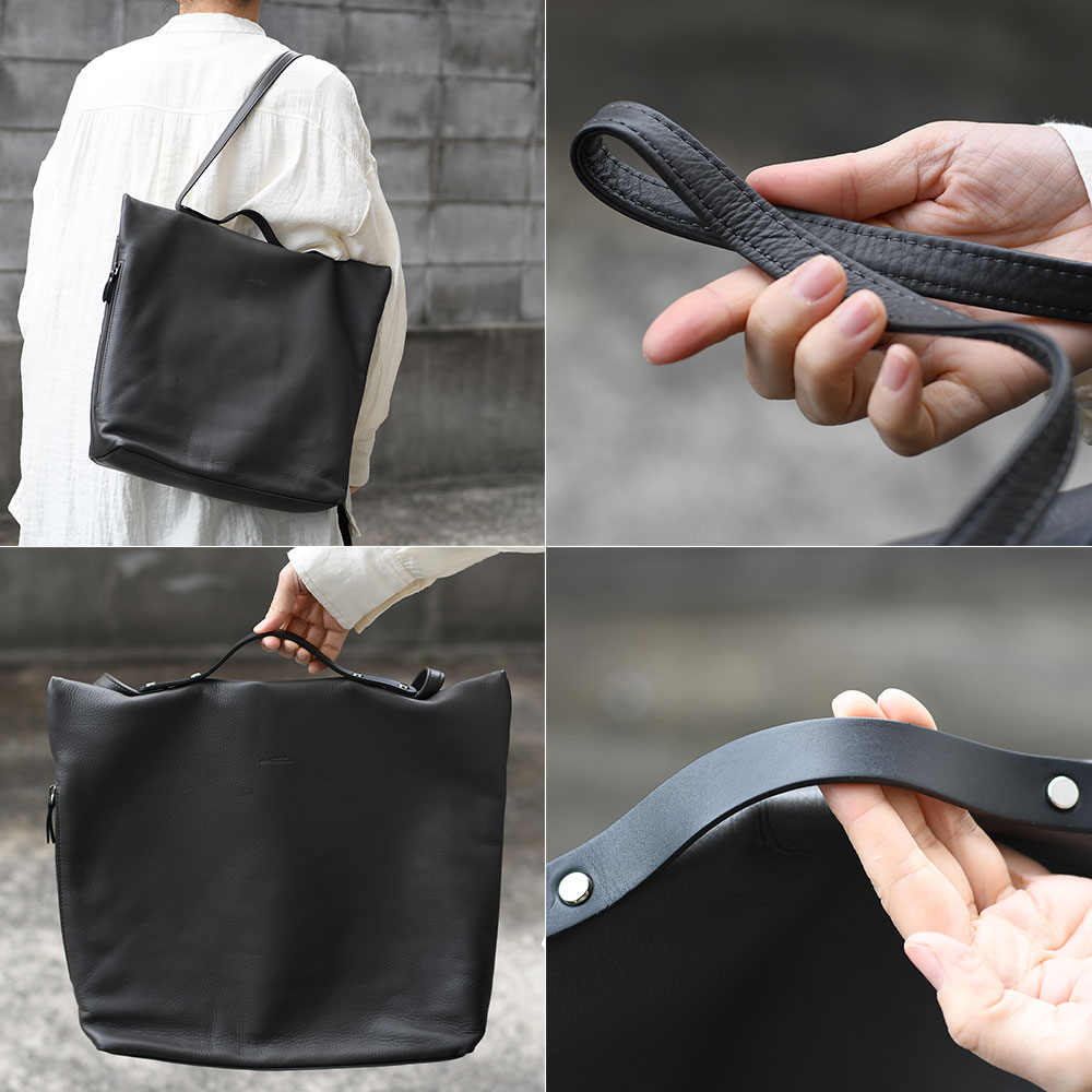 A4サイズ 2wayトートバッグ ハンドバッグ 角底 alto. アルト 日本製 姫路レザー ウレタンコーティング 傷がつきにくい シボ革 ユニセックス 本革 レスデザインの画像