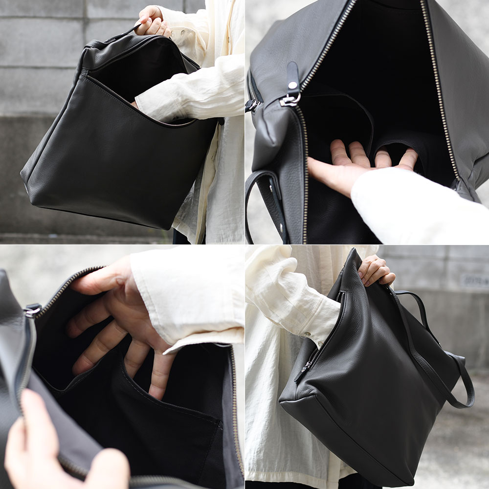 A4サイズ 2wayトートバッグ ハンドバッグ 角底 alto. アルト 日本製 姫路レザー ウレタンコーティング 傷がつきにくい シボ革 ユニセックス 本革 レスデザインの画像