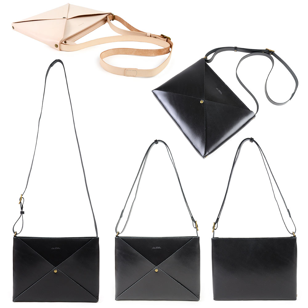 サコッシュ ショルダーバッグ スクエア A5 ヌメ革 薄い 厚口ヌメ革