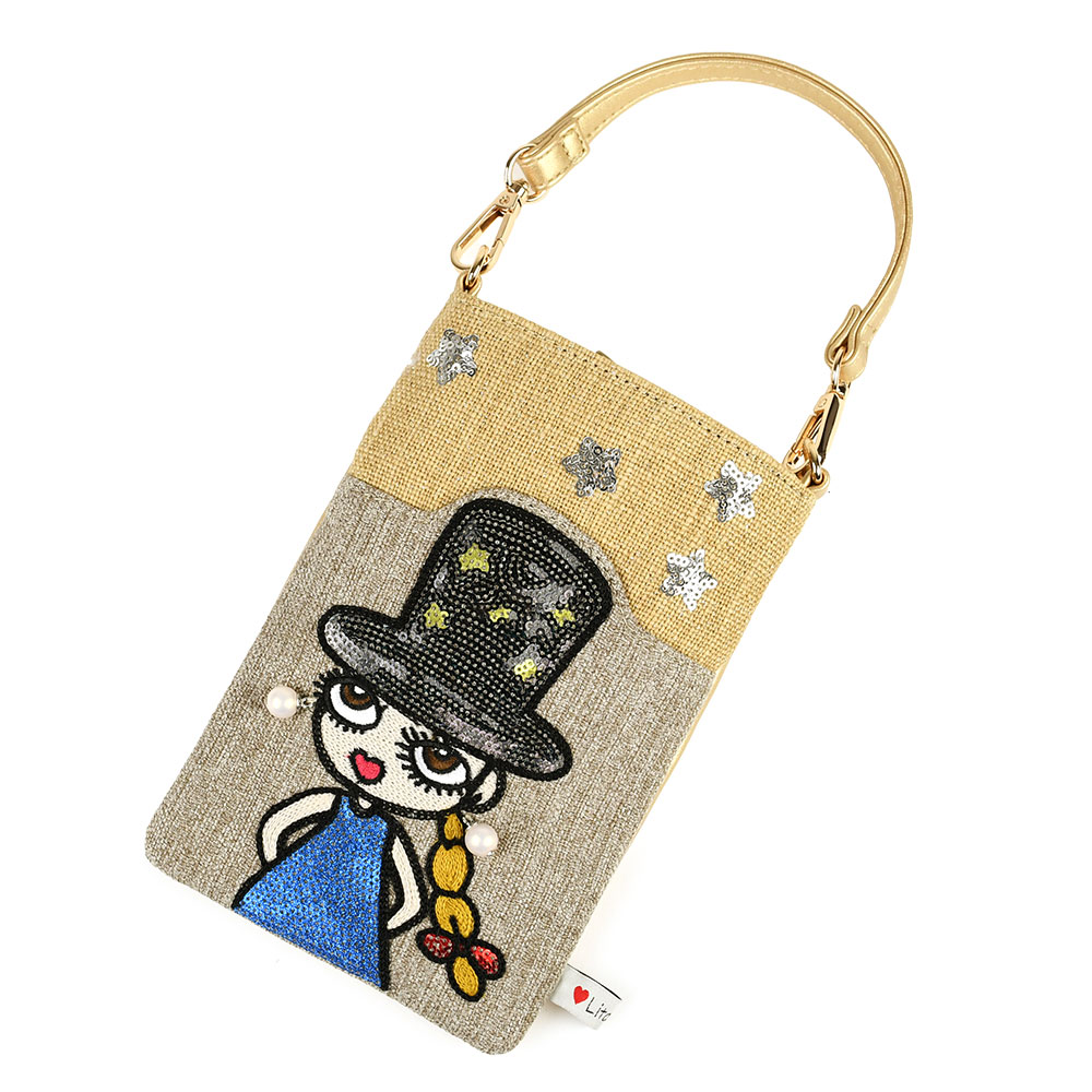 スマホショルダーバッグ スマホポシェット リタちゃん リタアーティ Lita Aaty Lyre ライル 2Way ミニショルダー 斜め掛け 肩掛け 女の子 スパンコール 耳飾り |  | 03