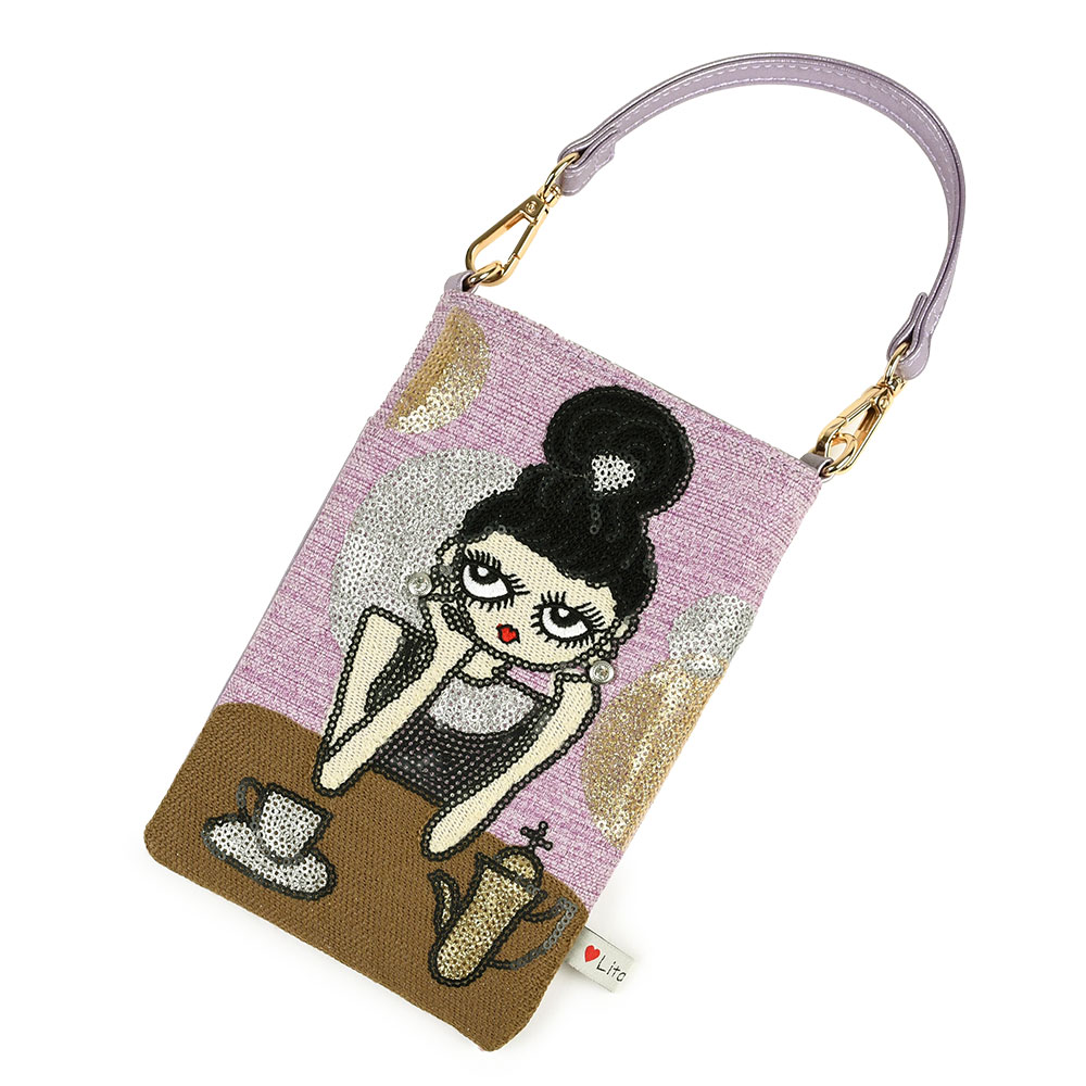 スマホショルダーバッグ スマホポシェット リタちゃん リタアーティ Lita Aaty Lyre ライル 2Way ミニショルダー 斜め掛け 肩掛け 女の子 スパンコール 耳飾り |  | 10
