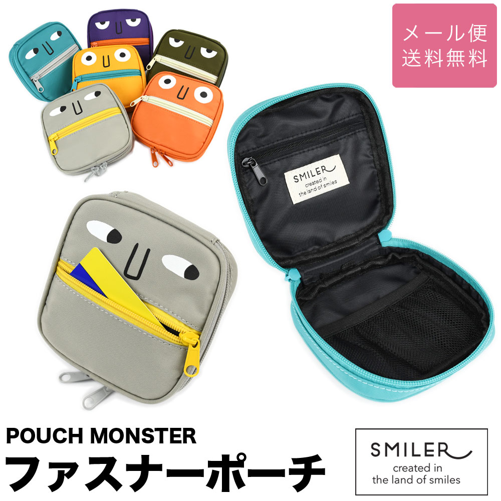 Yahoo! Yahoo!ショッピング(ヤフー ショッピング)ファスナー ポーチ 小物入れ コスメポーチ 小さめ ミニポーチ 仕分けポケット SMILER スマイラー POUCH MONSTER ポーチ モンスター 可愛い キャラクター