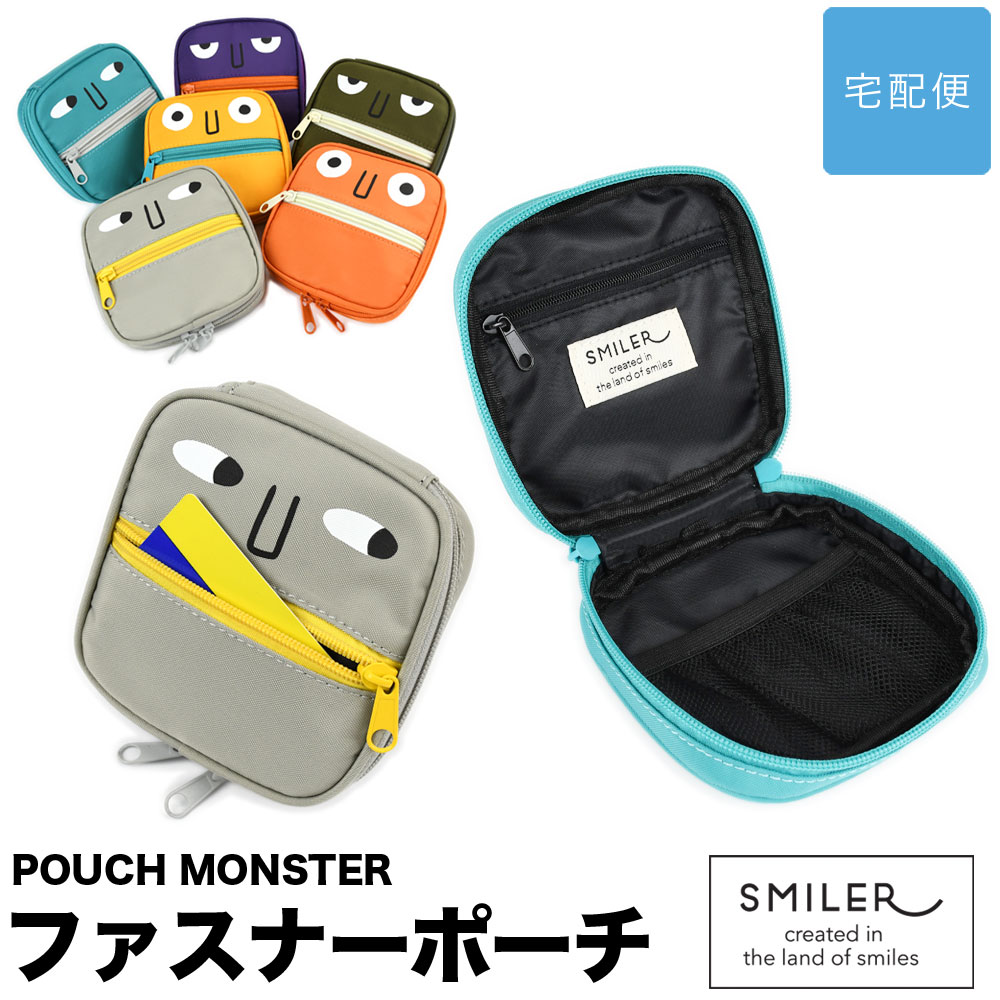 Yahoo! Yahoo!ショッピング(ヤフー ショッピング)ファスナー ポーチ 小物入れ コスメポーチ 小さめ ミニポーチ 仕分けポケット SMILER スマイラー POUCH MONSTER ポーチ モンスター 可愛い キャラクター