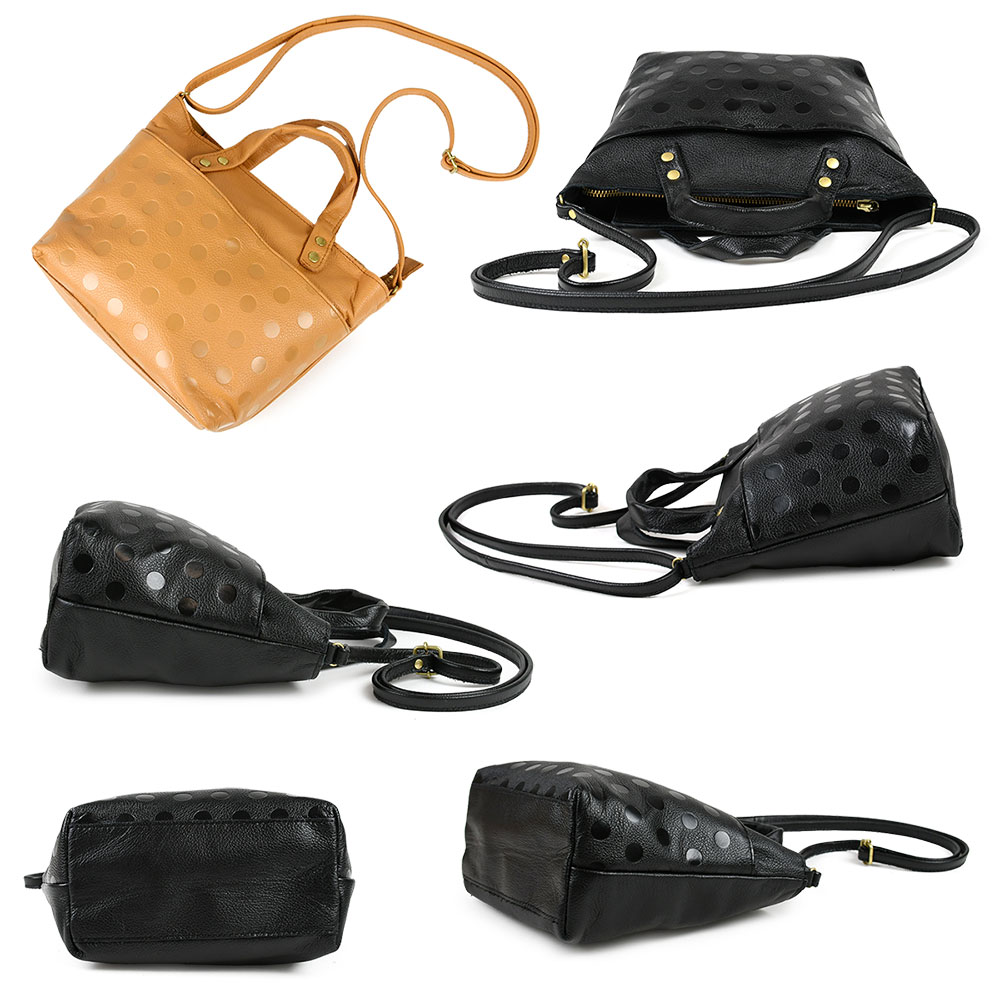 ⭐️美品⭐️スロウ 2way 縦型 クラシックトートバッグ ハンド ショルダー 茶 zucchero filato 水玉 ドット 舟形2wayショルダーバッグ 舟型