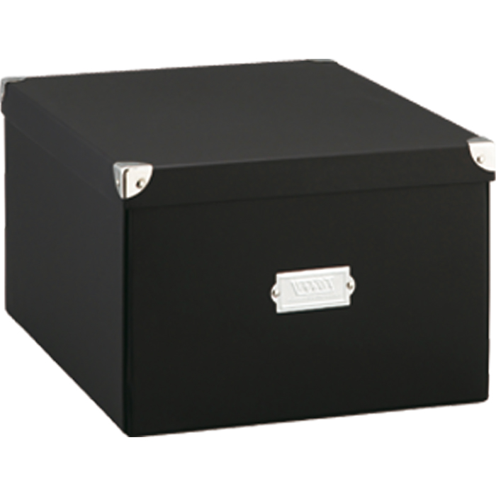収納ボックス 収納ケース 小物収納 Toffy マジックボックス XL NTMX-001 フタ付き 組立て式 インテリア収納 紙製 折りたたみ デスク リビング ブラック 黒 | LADONNA | 01
