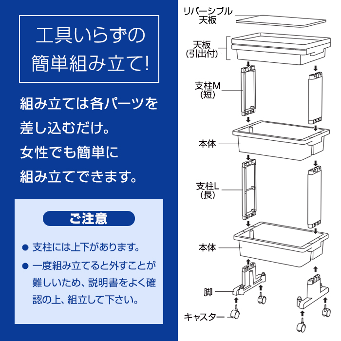 キッチンワゴン 収納ワゴン引出付 木目調 3段 キャスター付き 黒 ブラック サイドテーブル 雑貨収納 キッチン収納 リビング ランドリー 収納ケース 日本製 国産 | JEJアステージ | 11