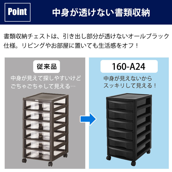 書類収納チェスト レターケース B4サイズ 深型6段（160-A24