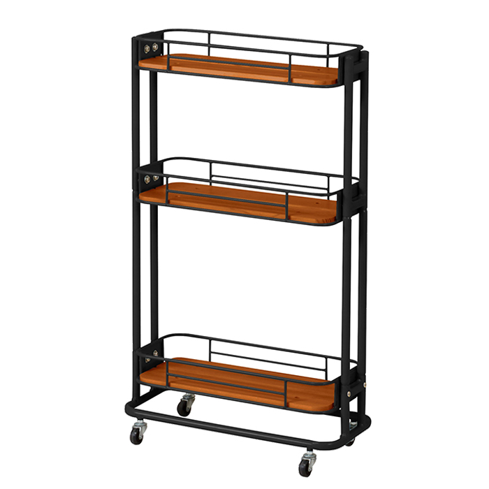 弘益 キッチンラック スリム 幅20cm 黒 ブラック おしゃれ 隙間収納