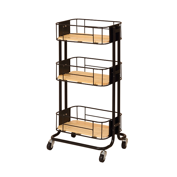 収納ワゴン キッチンワゴン サイドワゴン ビーワイケージワゴン ブラック Mash マッシュ 弘益 BCW440 キャスター付き アイアン収納 (メーカー直送・代引不可) | 弘益 | 01