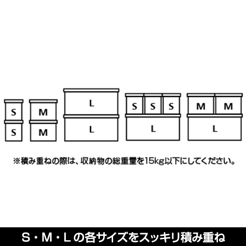 収納ボックス Lタイプ 黒 ブラック モノトーン 収納（140-A8）幅54cm