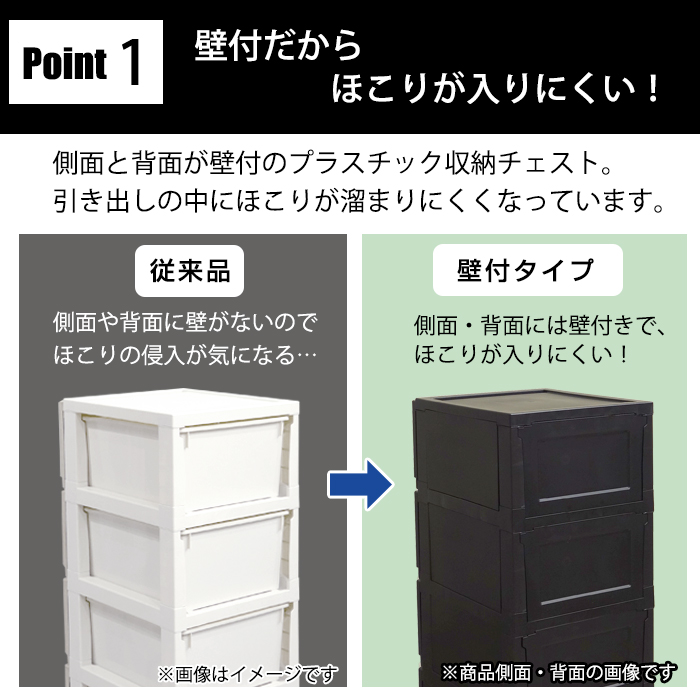 チェスト 収納チェスト 壁付収納 チェスト 5段 マットブラック（140