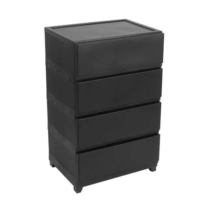 (4個セット特価) チェスト タンス 壁付き 4段 幅54cm ワイド 黒 ブラック キャスター付き 脚付き おしゃれ ほこりが入りにくい 中が透けない 160-A39/170-A9 | JEJアステージ | 01