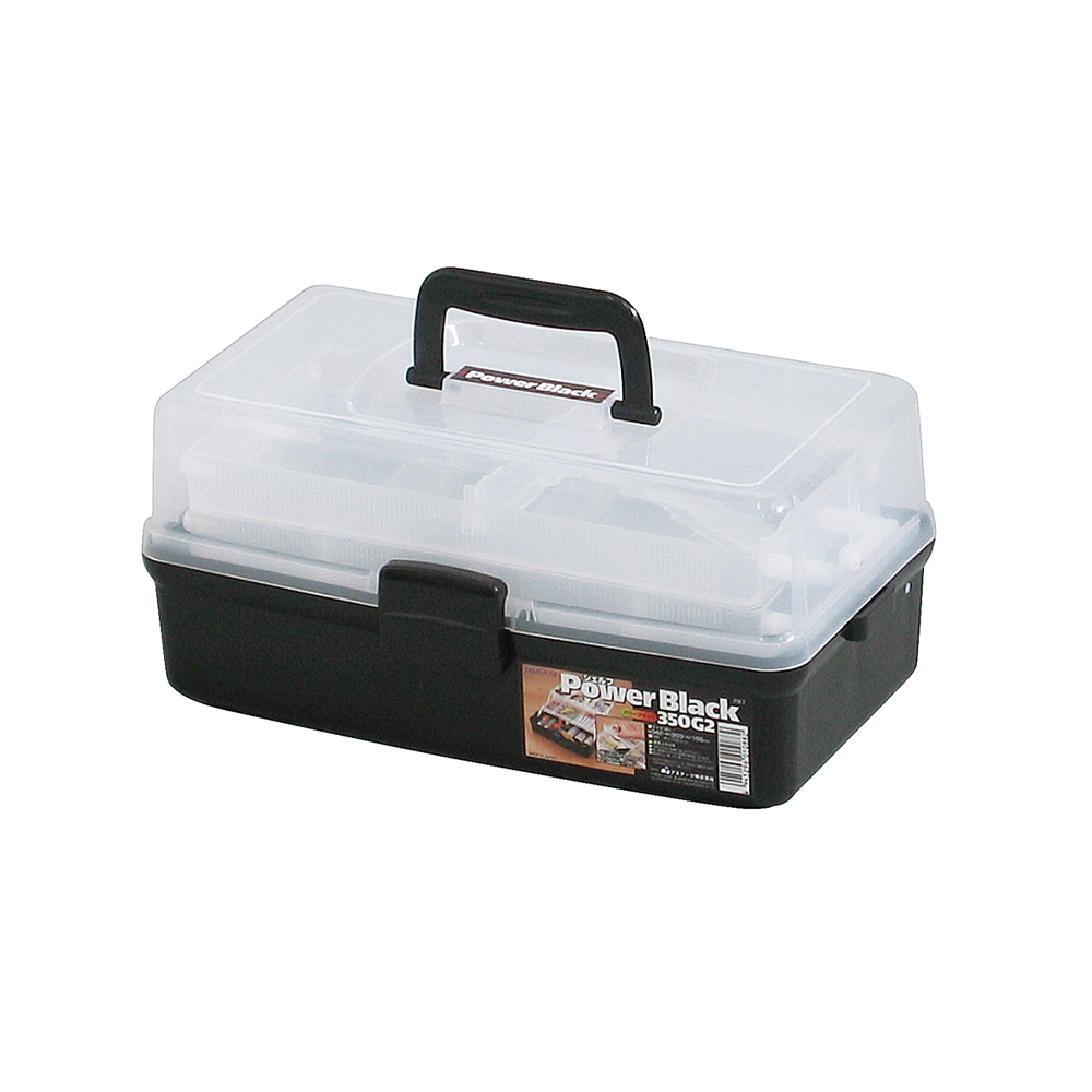 ツールボックス 棚付き 350 シェルフパワー モノトーン 小物 収納ボックス 黒 ブラック 小物入れ アクセサリー収納 パーツ収納 ハンドメイド 手芸 コスメ | JEJアステージ | 01