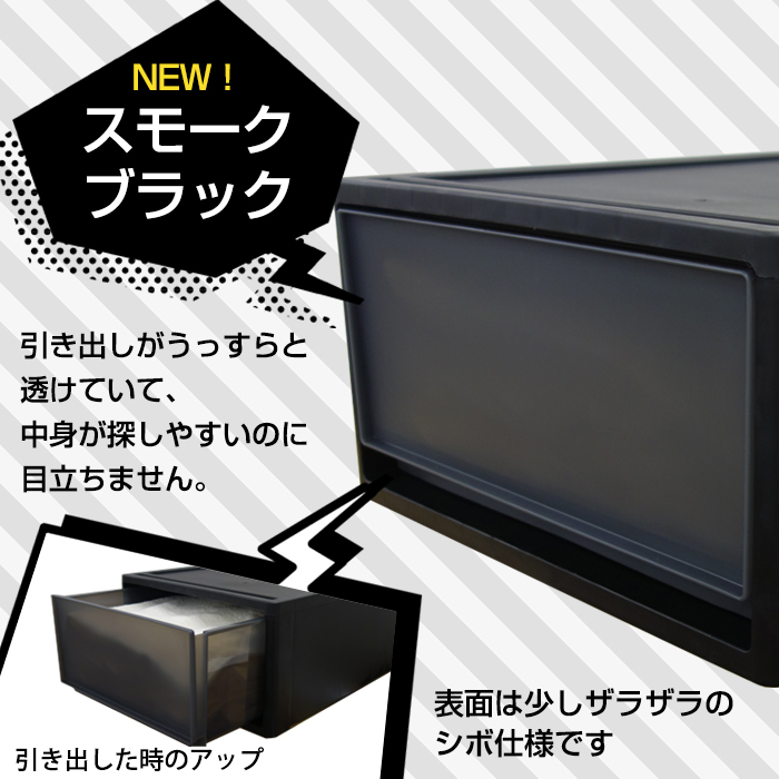 JEJアステージ (3個セット特価) 収納ボックス 引き出し 黒 ブラック 1