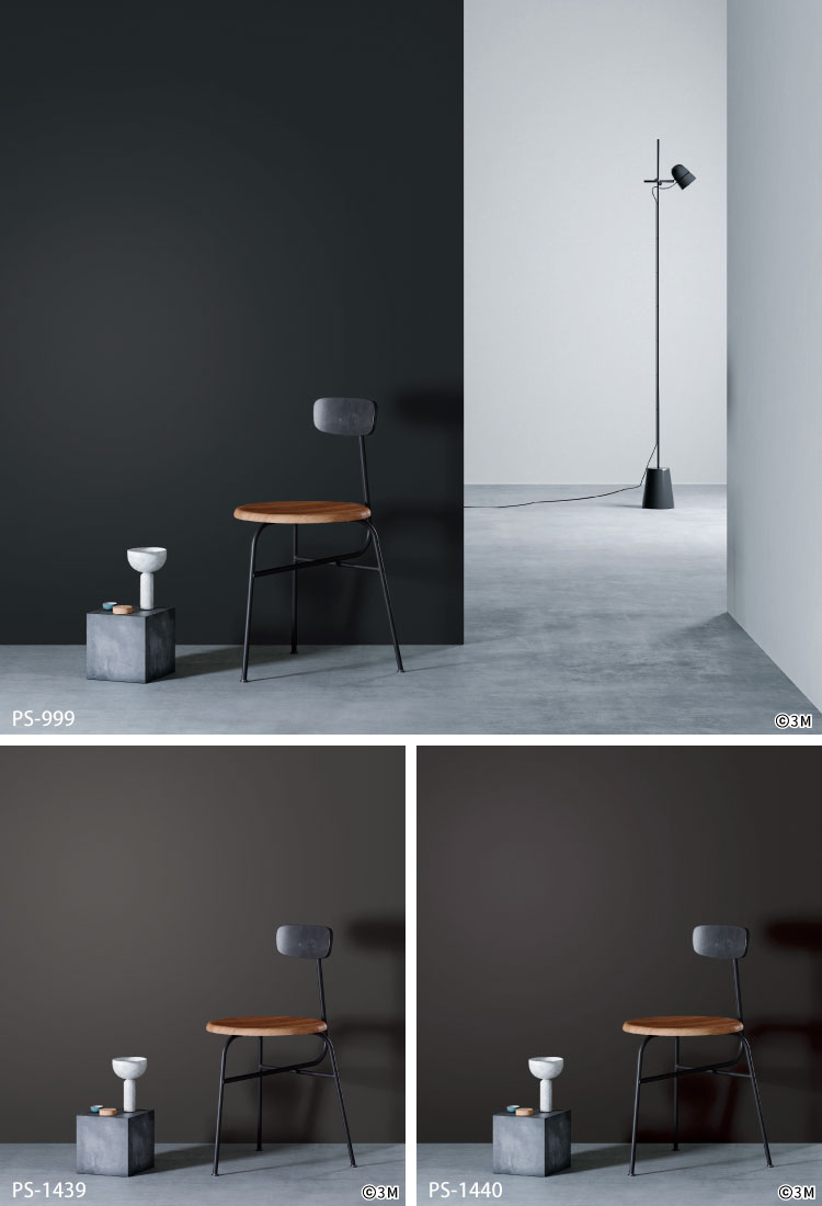 3M ダイノック 粘着シート 122cm巾 無地 ブラック系 [1m以上10cm単位 切売] PS504 PS885 PS948 PS949 ...