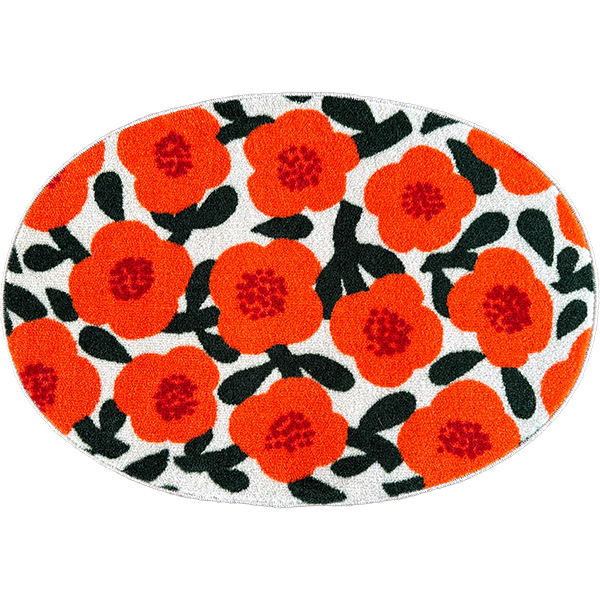 Eri Shimatsuka 玄関マット 洗える 防滑加工 吸水加工 48.5×70 クリーンテックス CM00004 CM00005 日本製 北欧 花柄 小さめ 円形ラグ | クリーンテックス・ジャパン | 01