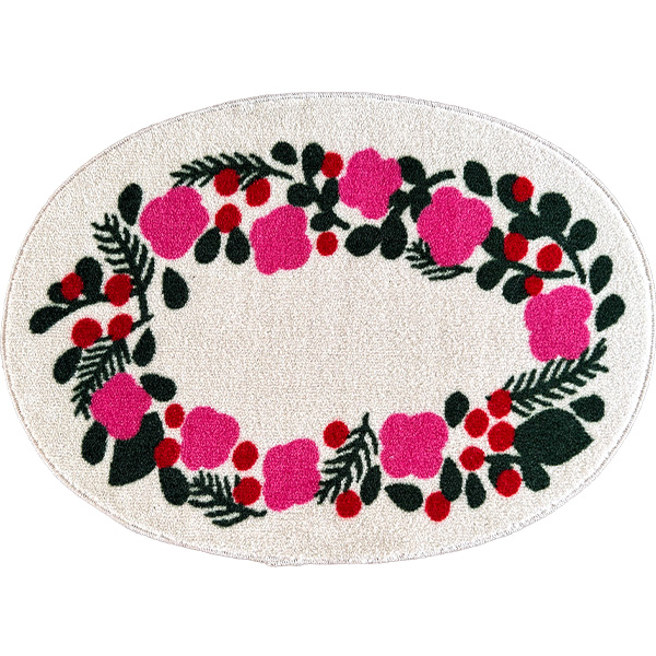 Eri Shimatsuka 玄関マット 洗える 防滑加工 吸水加工 48.5×70 クリーンテックス CM00004 CM00005 日本製 北欧 花柄 小さめ 円形ラグ | クリーンテックス・ジャパン | 02