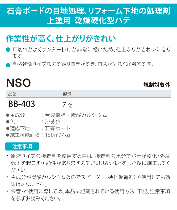 サンゲツ 壁紙用パテ 上塗用 NSO BB-403 ベンリダイン 7kg 日本製 :sabb403:カベコレ Yahoo!店 - 通販 -  Yahoo!ショッピング