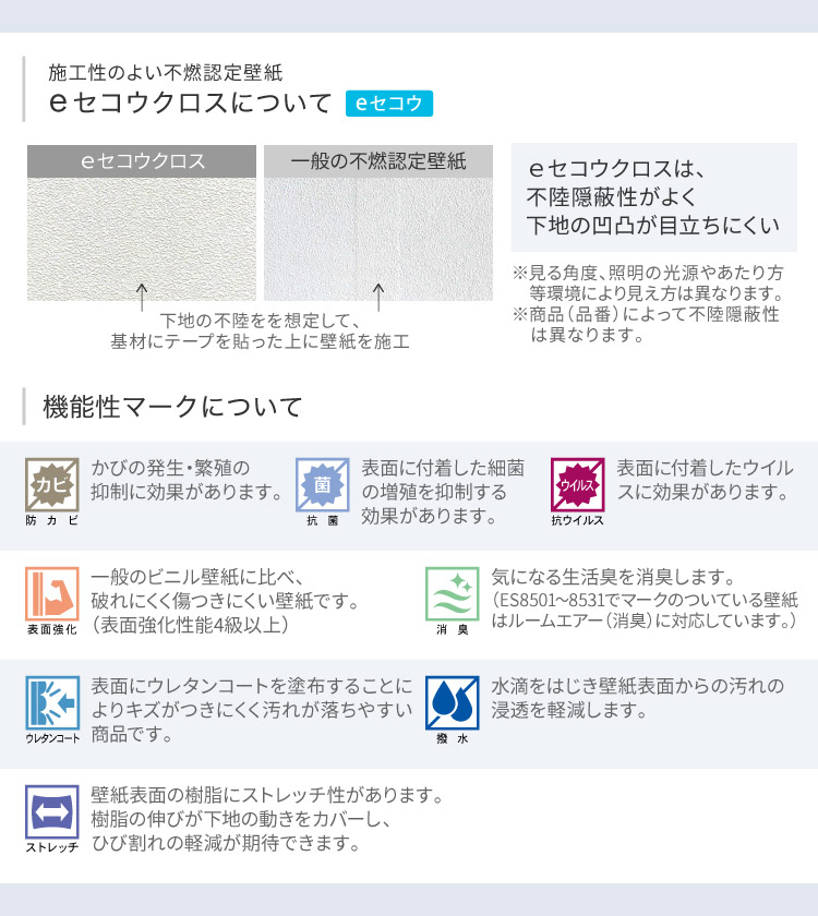 サンゲツ 国産壁紙 日本 eセコウクロス 無地 白系 漆喰風 織物調 スタンダード （92〜92.5cm巾 × 50m巻） ［1ロール単位（50m）］ ES8501〜ES8531 | サンゲツ | 37