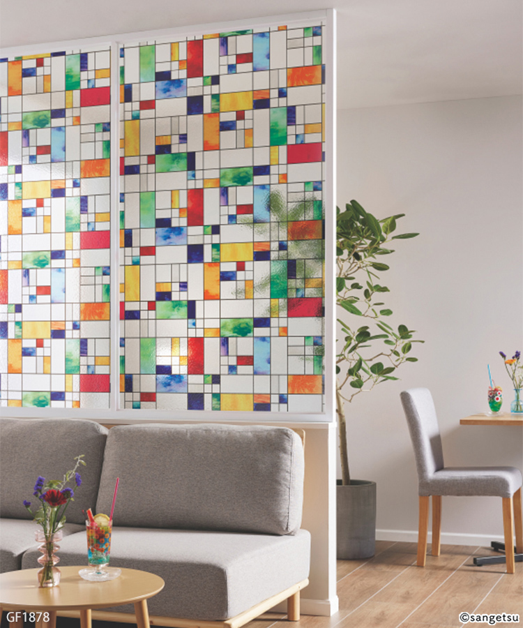 サンゲツ（SANGETSU） ガラスフィルム UVカット ステンドグラス スリム