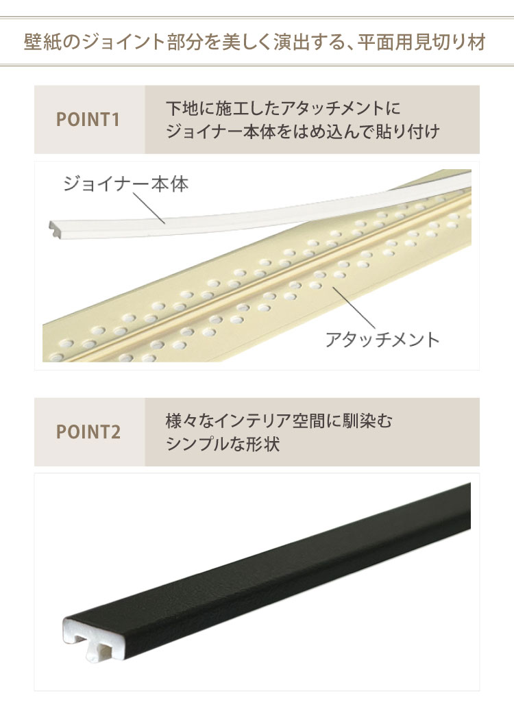 サンゲツ 見切材 スマートジョイナーII 単色 カラー 壁用 SRJ 7×2500mm 壁材 副資材［1本単位］ 全6色 | サンゲツ | 09