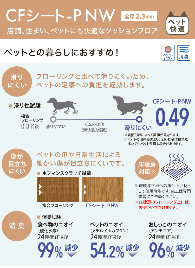 東リ（TOLI） クッションフロア CFシートP NW 182cm巾 2.3mm厚 土足OK