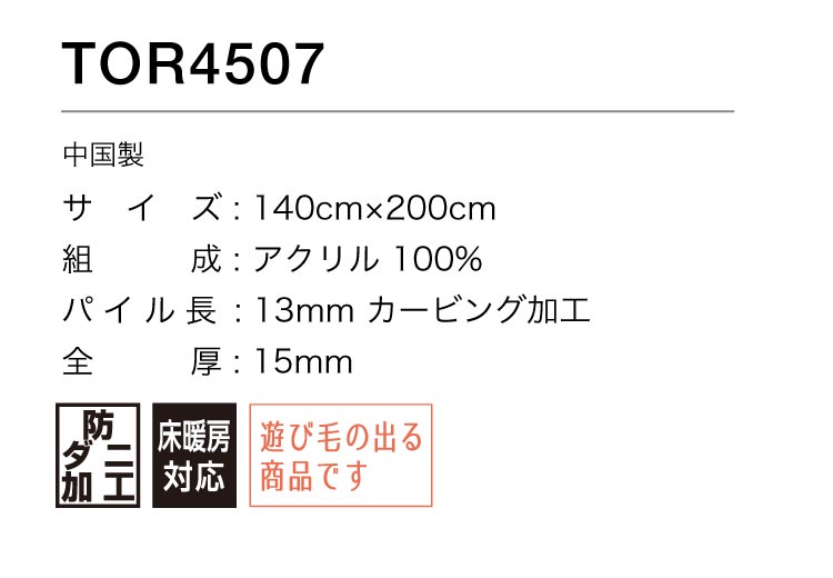 東リ（TOLI） ラグ 防ダニ ラグ 200x140cm ラグマット レース柄 上品