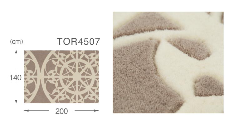 東リ（TOLI） ラグ 防ダニ ラグ 200x140cm ラグマット レース柄 上品