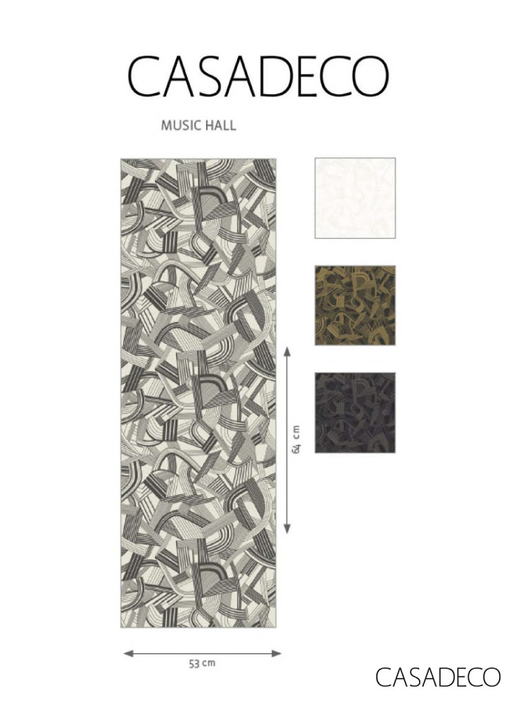 輸入壁紙 テシード フランス製 CASADECO 幾何学模様 パターン （53cm巾 × 10m巻） ［1ロール単位］