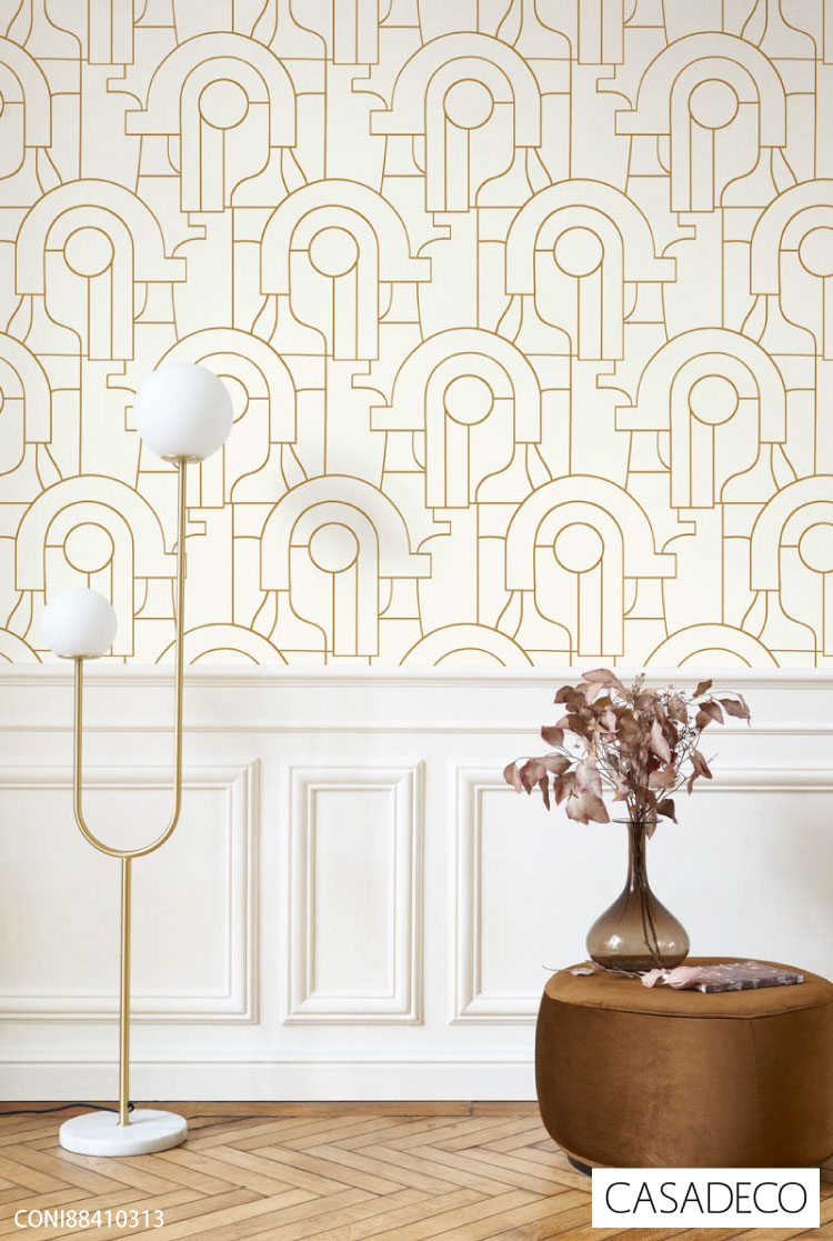 テシード壁紙 CASADECO ホワイト系 3本セット TECIDO（テシード） 輸入壁紙 フランス製 CASADECO 幾何学模様 線画