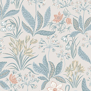 輸入壁紙 テシード スウェーデン製 SANDBERG 花柄 フラワー リーフ 植物 （53cm巾 × 10m巻） ［1ロール単位］_1