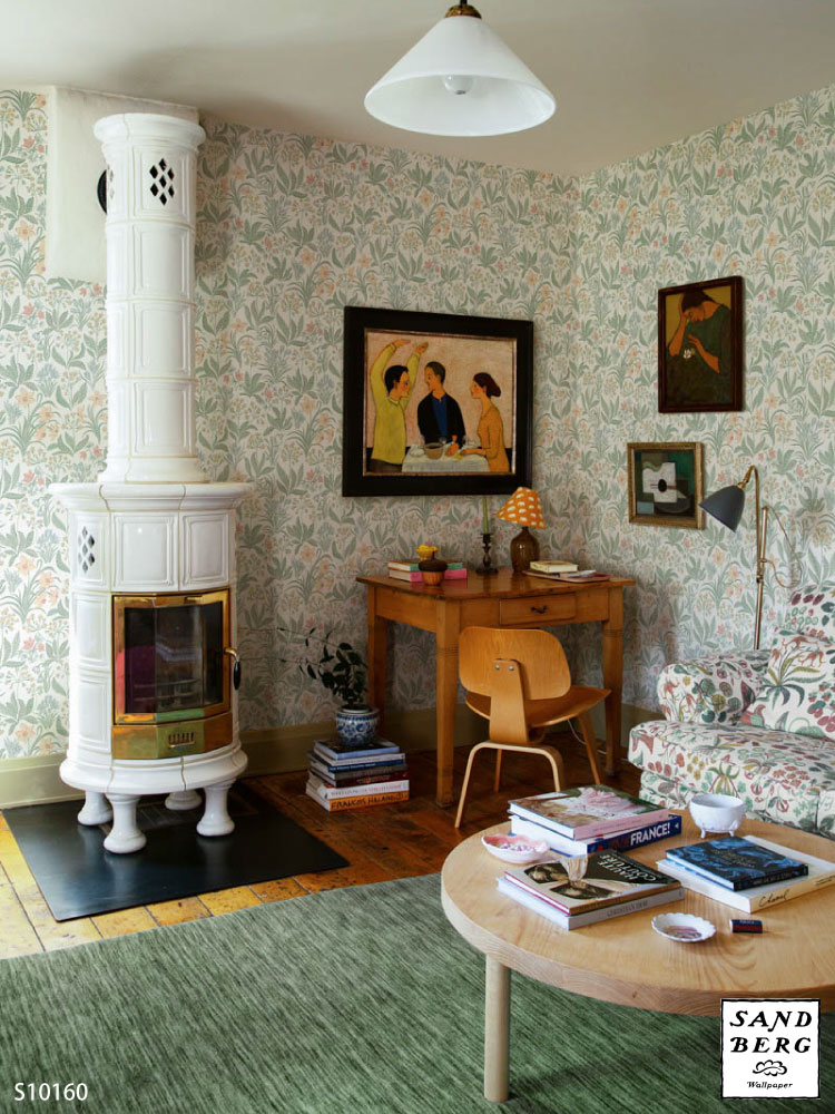 輸入壁紙 テシード スウェーデン製 SANDBERG 花柄 フラワー リーフ 植物 （53cm巾 × 10m巻） ［1ロール単位］_9