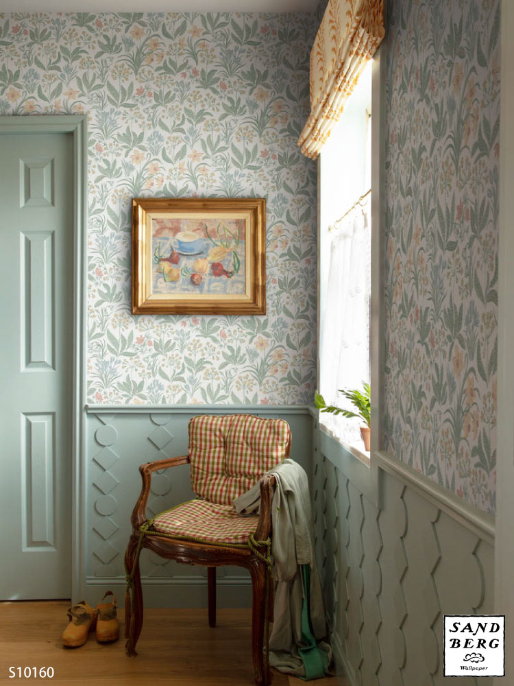 輸入壁紙 テシード スウェーデン製 SANDBERG 花柄 フラワー リーフ 植物 （53cm巾 × 10m巻） ［1ロール単位］_10