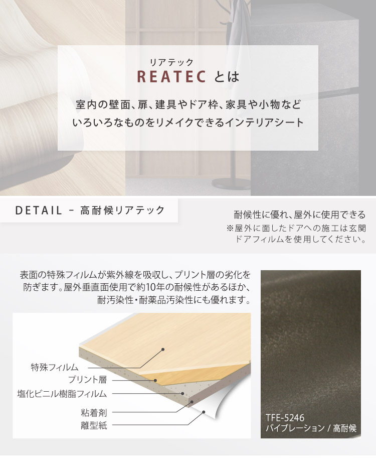 サンゲツ　リアテックシート化粧フィルム糊付き サンゲツ（SANGETSU） ［5mから販売 10cm単位］ 化粧フィルム