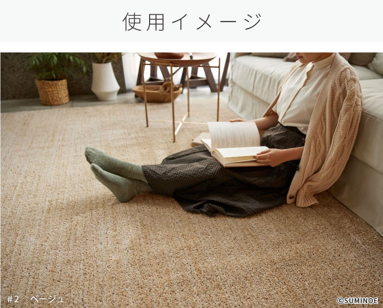スミノエ ラグ エクリュ S 130×190cm 約 1.5畳 ラグマット