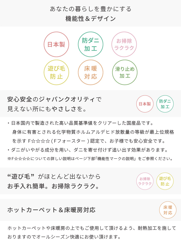 スミノエ 大特価！ ラグ フィルナス Lサイズ 防ダニ ホットカーペット