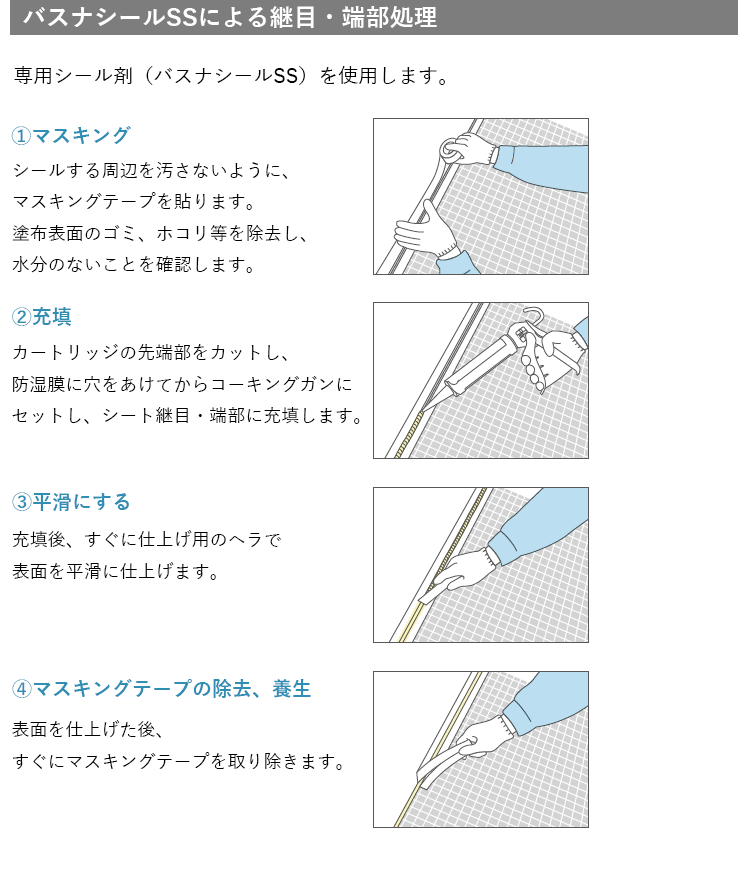 バスナシールSSによる継目・端部処理