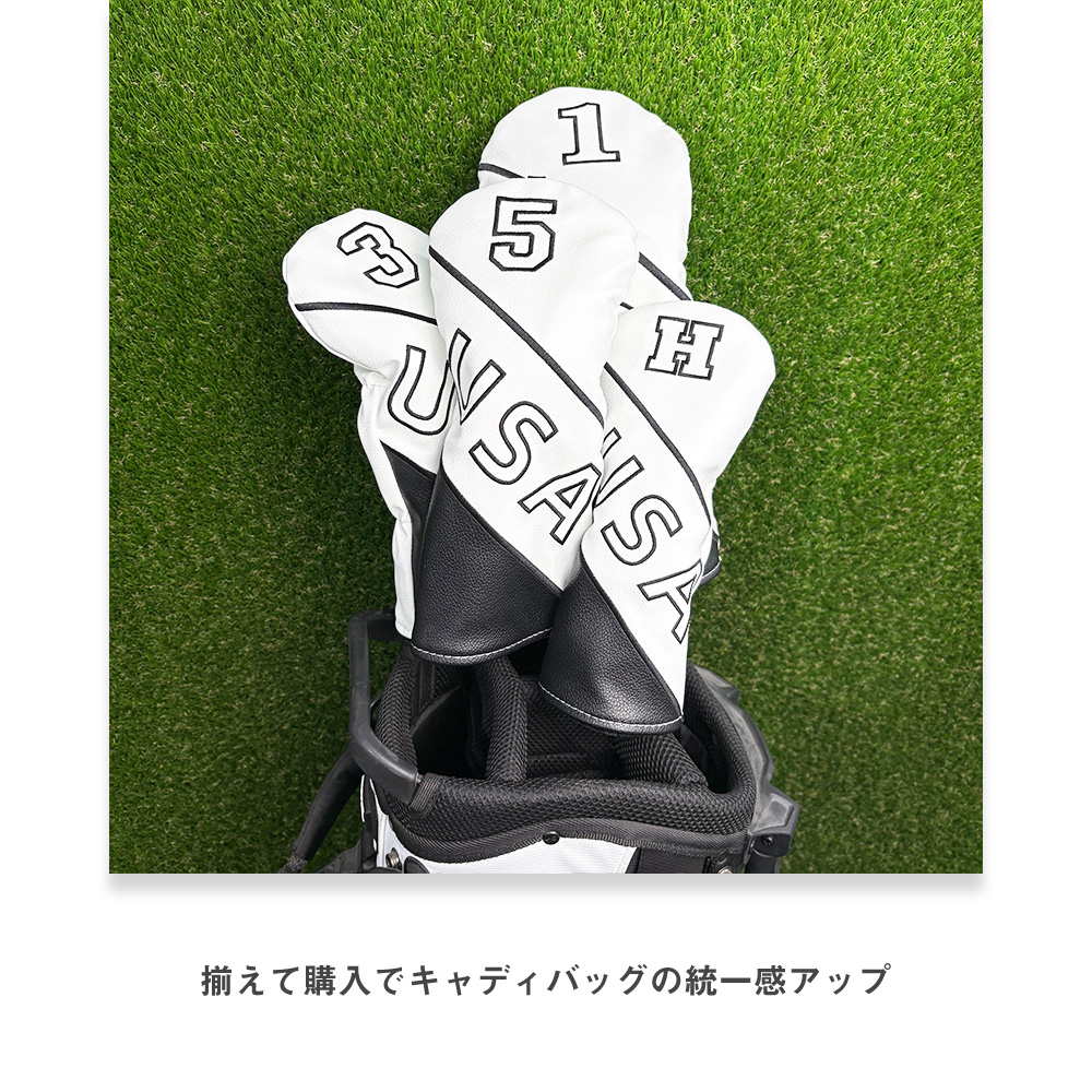 ゴルフクラブカバー 1W/3W/5W/UT 4点セット シンプルタイガー 新作⛳ ヘッドカバー ゴルフクラブカバー ドライバーカバー 4点セット ウッド