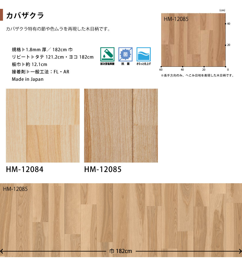 はるページ サンゲツ（SANGETSU） クッションフロア カバザクラ HM-12084 HM-12085