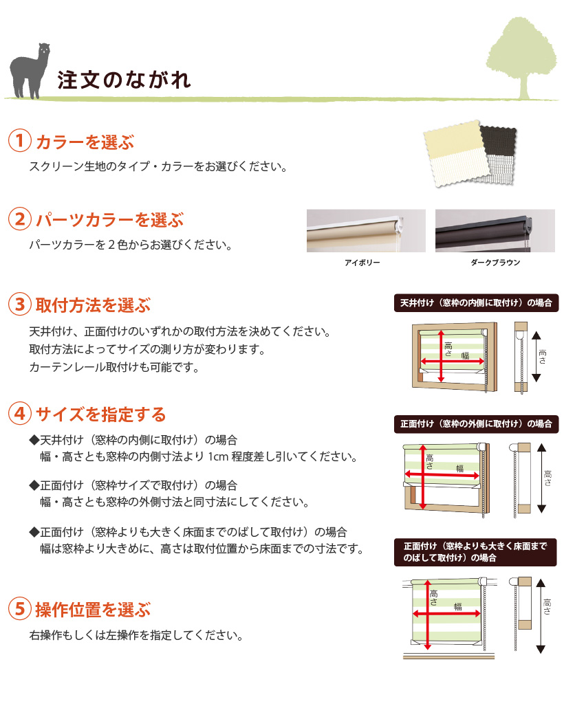 ロールスクリーン 調光 スリム 幅25〜200cm×高さ20〜240cm オーダー